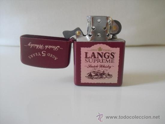 Mecheros: Encendedor tipo zippo. Whisky Langs. Mechero de alcohol o gasolina