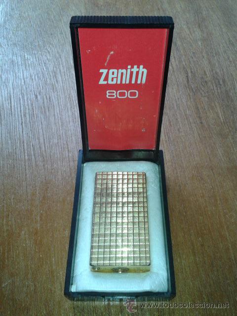 Isqueiros: ENCENDEDOR MECHERO DORADO ZENITH 800 EN CAJA A&Ntilde;O 1974