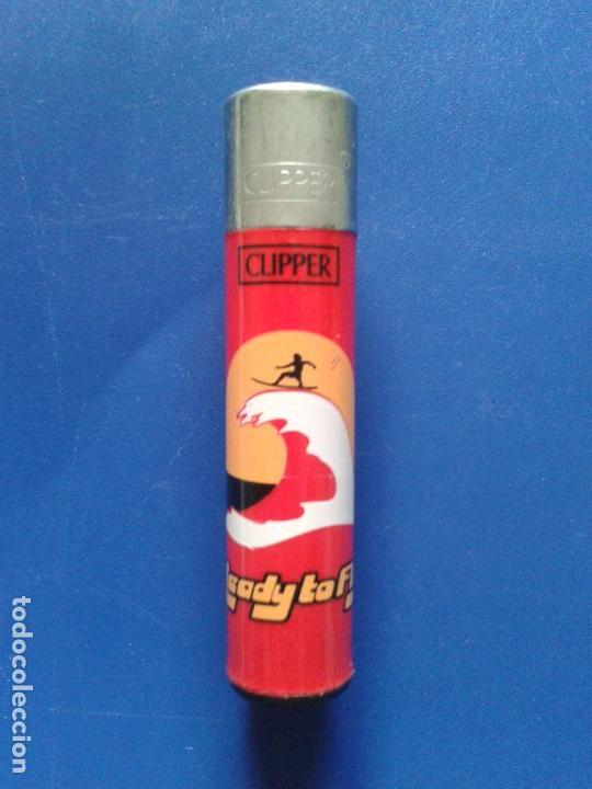 Mecheros: MECHERO ENCENDEDOR CLIPPER ROJO , READY TO FLY SURF OLA