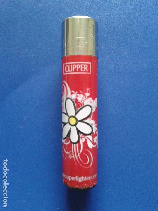 Mecheros: MECHERO ENCENDEDOR CLIPPER ROJO , FLOR
