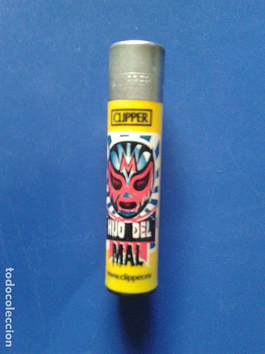 Mecheros: MECHERO ENCENDEDOR CLIPPER AMARILLO , HIJO DEL MAL