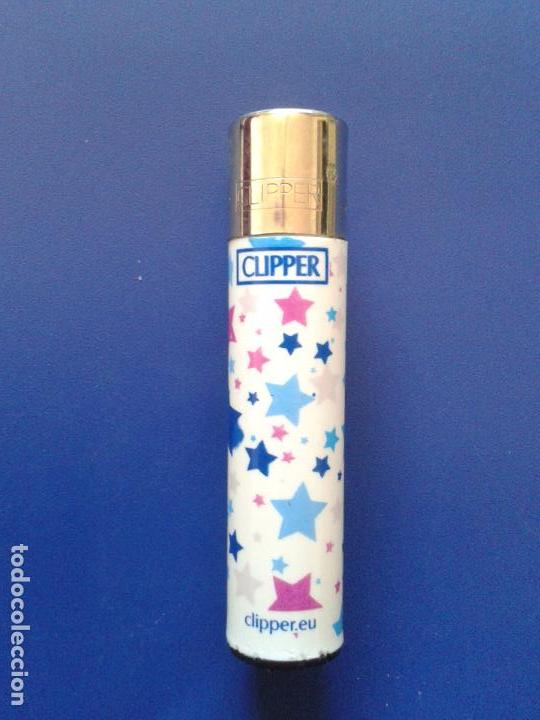 Mecheros: MECHERO ENCENDEDOR CLIPPER BLANCO , ESTRELLAS - Foto 1