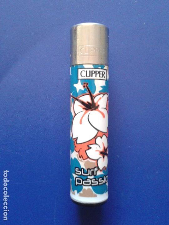 Mecheros: MECHERO ENCENDEDOR CLIPPER BLANCO , SURF PASSION