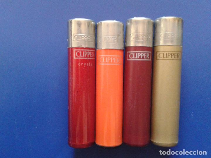 Mecheros: LOTE DE 4 MECHERO ENCENDEDOR CLIPPER