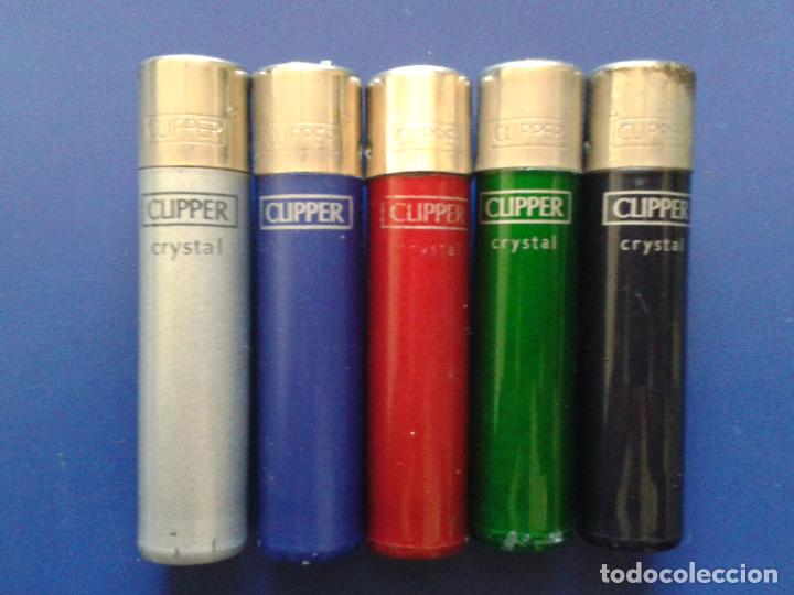 Mecheros: LOTE DE 5 MECHERO ENCENDEDOR CLIPPER