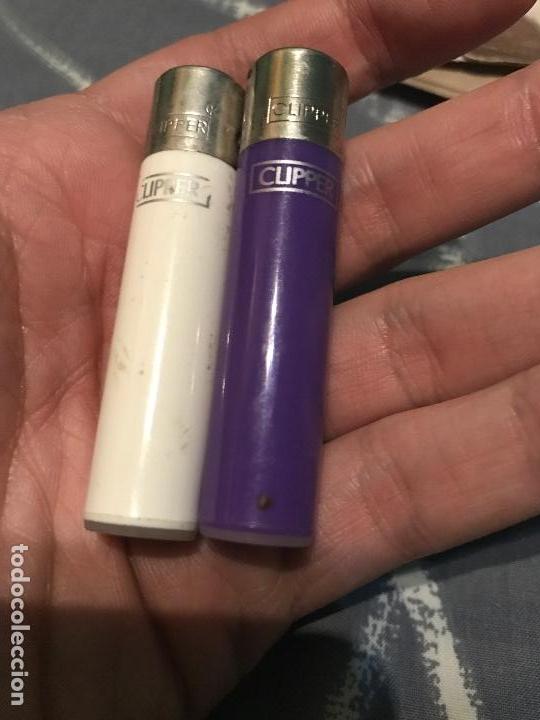 Mecheros: LOTE MECHEROS ANTIGUOS CLIPPER PEQUE&Ntilde;OS MORADO Y BLANCO