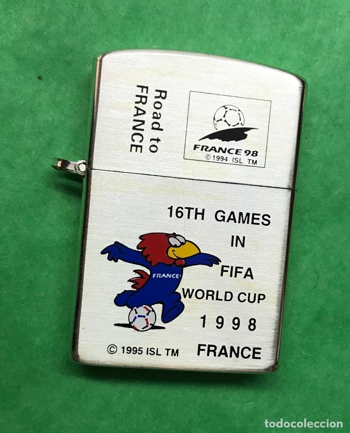 Mecheros: Mechero world Cup France 1998 - Campeonato del Mundo de f&uacute;tbol Francia 98 - encendedor Tipo Zippo