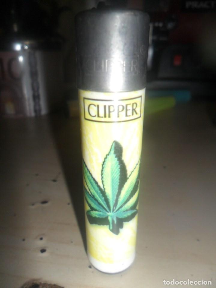 Mecheros: MECHERO CLIPPER HOJA DE MARIHUANA - RECARGABLE