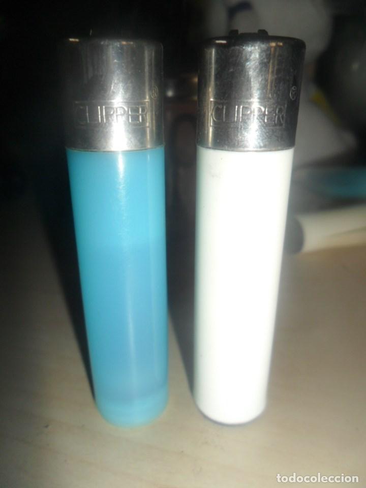 Mecheros: LOTE MECHERO CLIPPER - AZUL Y BLANCO - RECARGABLES