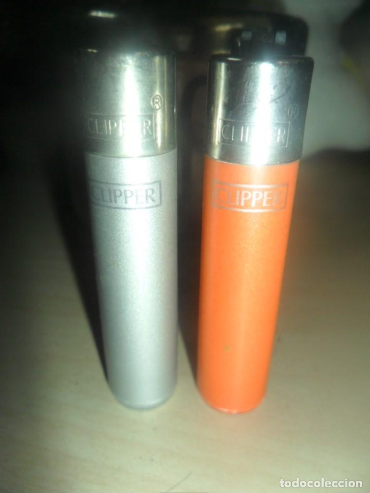Mecheros: LOTE MECHERO CLIPPER - MINI CLIPPER PLATEADO Y NARANJA - RECARGABLES