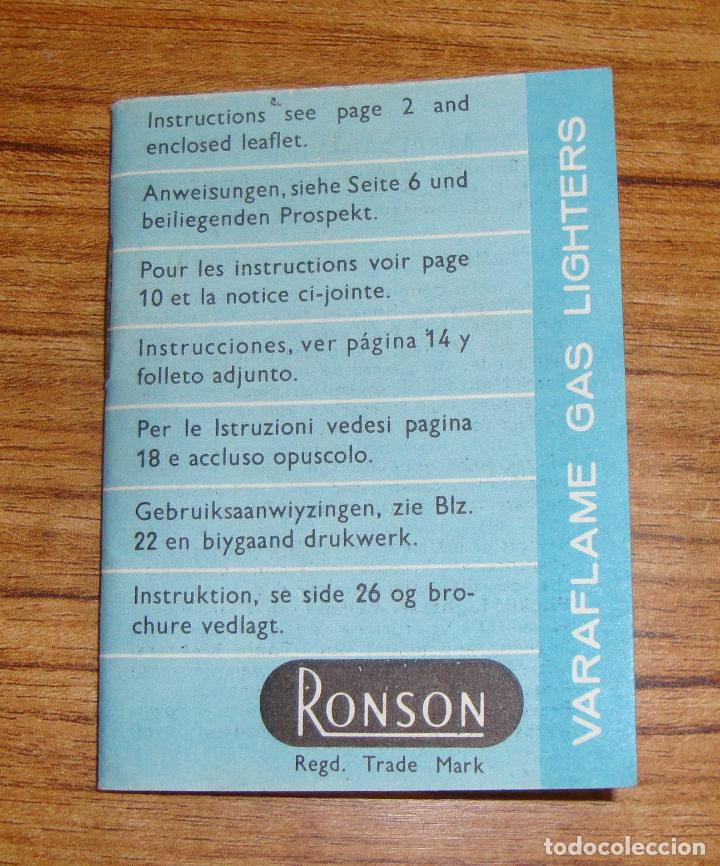 Mecheros: LIBRITO INSTRUCCIONES MECHEROS RONSON 1966 - Foto 1