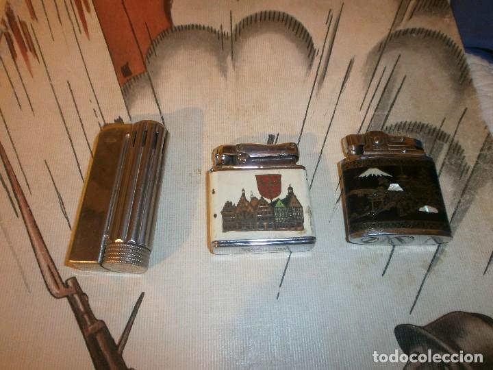 Mecheros: Lote 3 mecheros gasolina Imco triplex made in Austria - Ibelo Germany - Prince dibujo oriental nacar