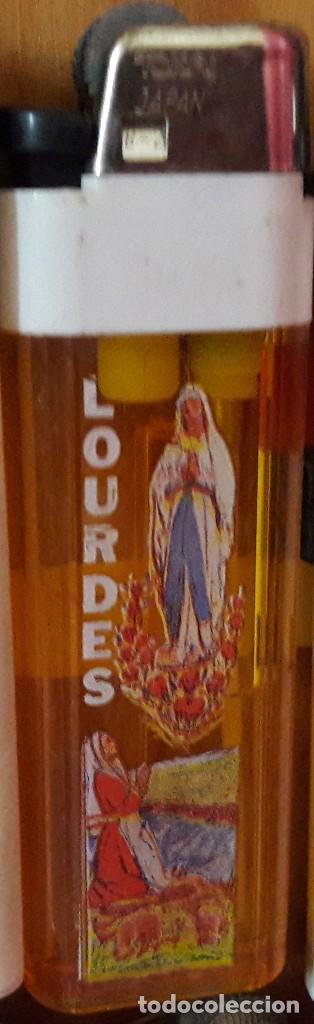 Mecheros: mechero, encendedor de publicidad virgen de Lourdes.