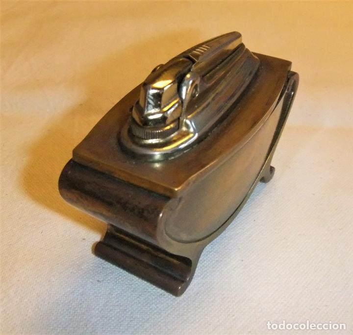 Mecheros: ENCENDEDOR RONSON DE SOBREMESA DE BRONCE - Foto 3