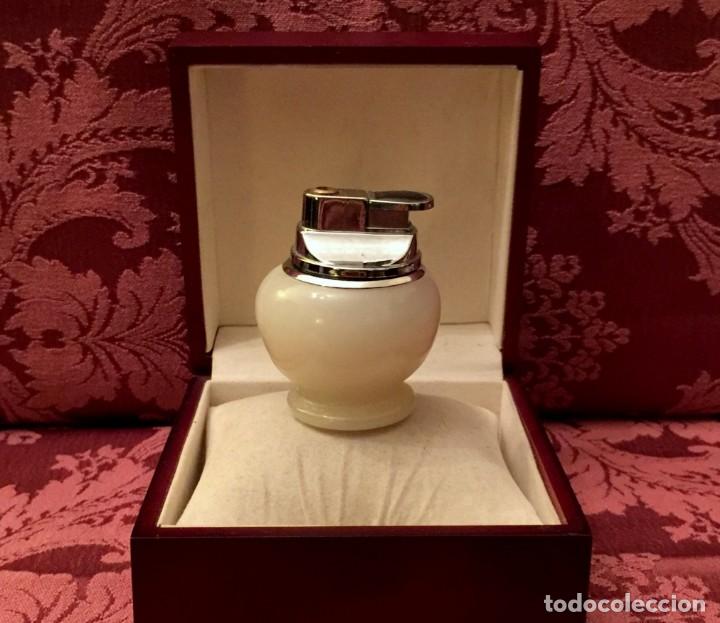 Mecheros: ENCENDEDOR ELECTRONICO CON BASE TALLADA EN JADE NATURAL. - Foto 3