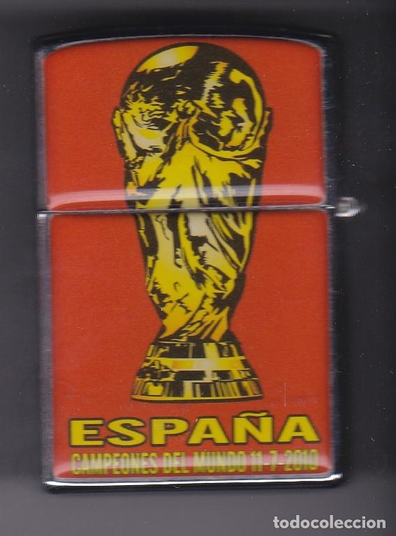 Mecheros: ENCENDEDOR TIPO ZIPPO DE ESPA&Ntilde;A CAMPEONA DEL MUNDO (FUTBOL-FOOTBALL)