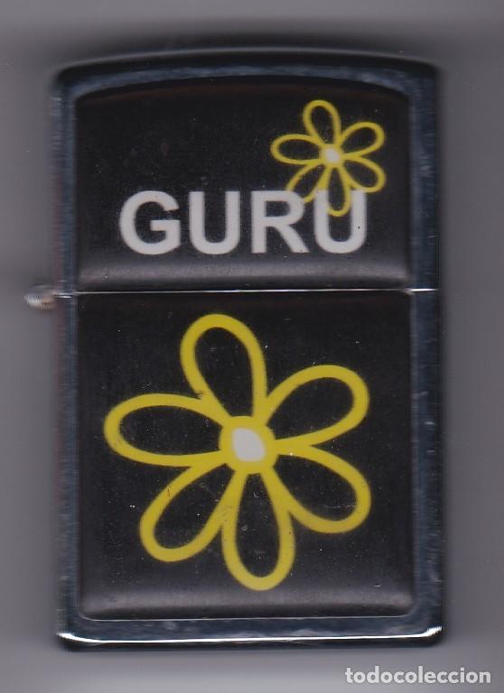 Mecheros: ENCENDEDOR TIPO ZIPPO DEL LOGO DE GURU - FLOR