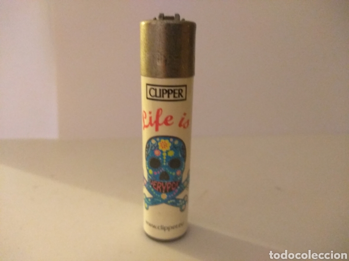 Mecheros: Mechero Clipper calavera, vac&iacute;o - Foto 1