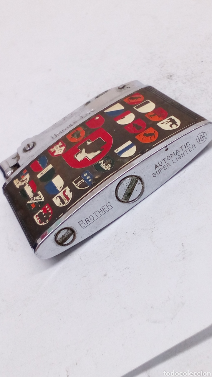 Briquets: Mechero Brother Swtzerland con banderas de gasolina