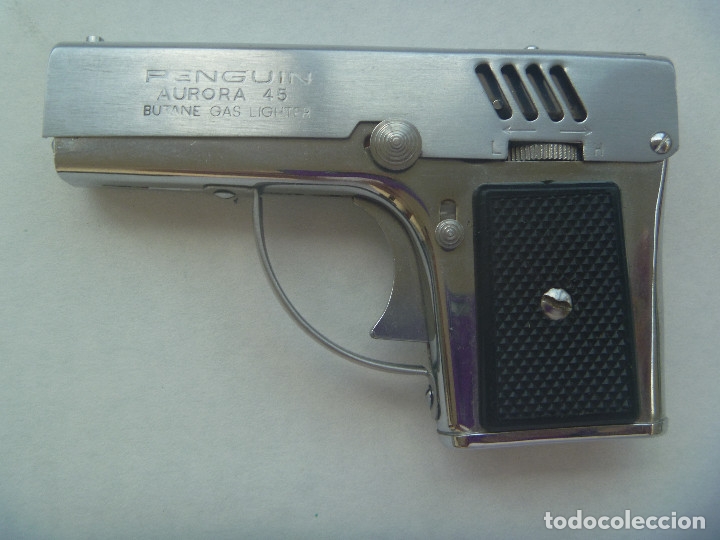 Le Briquet de poche pistolet automatique Aurora 45 vintage 1970 par Penguin  miniatures-toys