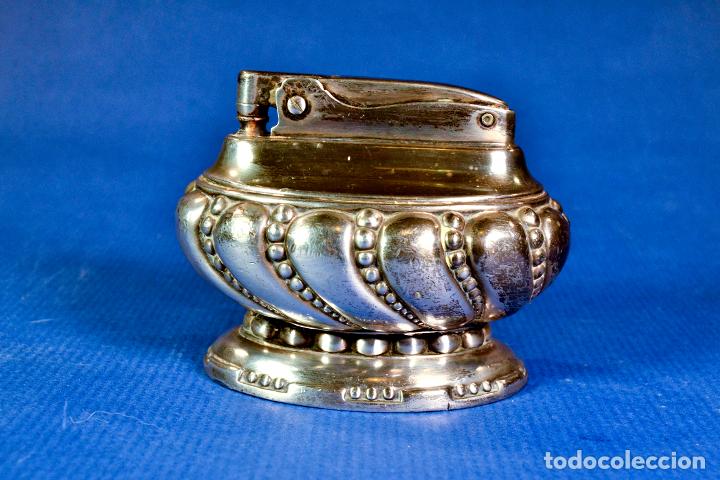 Mecheros: Mechero de mesa Ronson Crown de plata - Foto 4