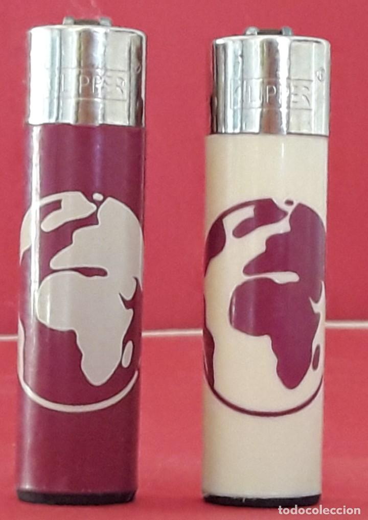 Mecheros: 2 Mechero Clipper recargable 6,5 cms. mapa mundi - Foto 1