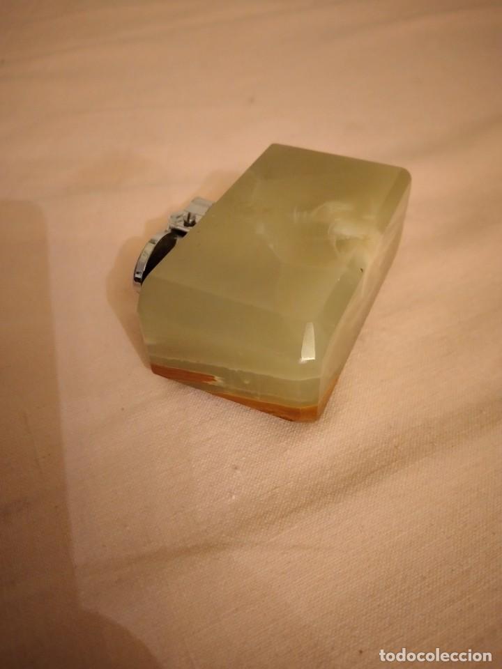Mecheros: ANTIGUO MECHERO DE MESA HECHO EN ONIX DE CHISPA. - Foto 4