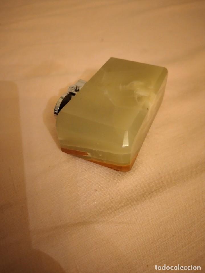 Mecheros: ANTIGUO MECHERO DE MESA HECHO EN ONIX DE CHISPA. - Foto 5