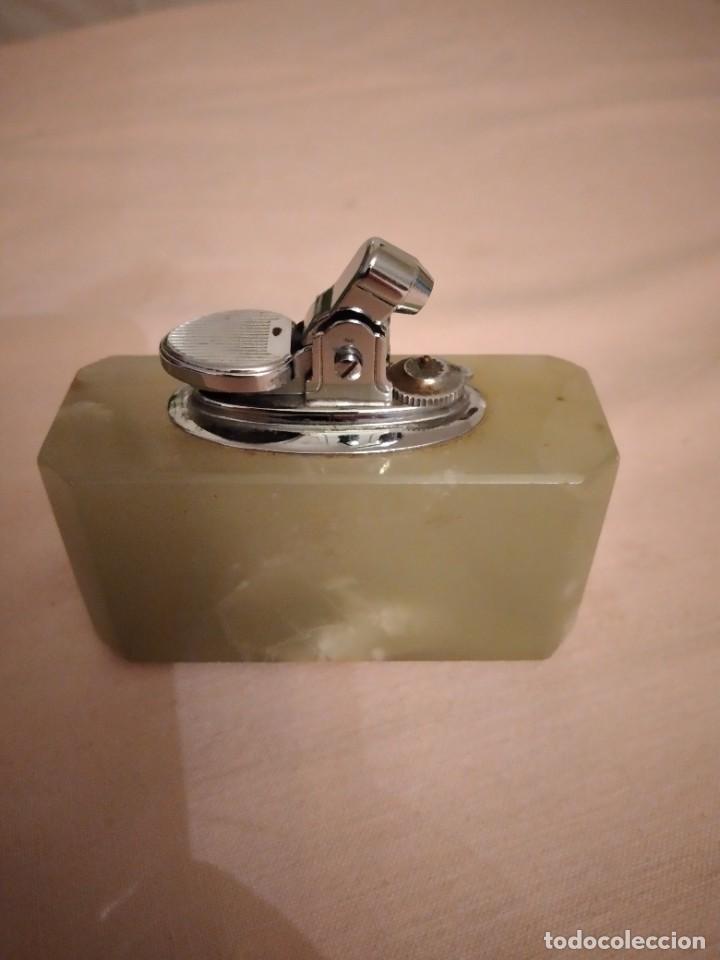 Mecheros: ANTIGUO MECHERO DE MESA HECHO EN ONIX DE CHISPA. - Foto 6
