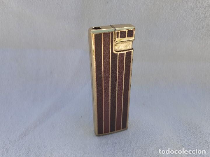 Mecheros: Mechero marron lineas Doradas - Foto 1