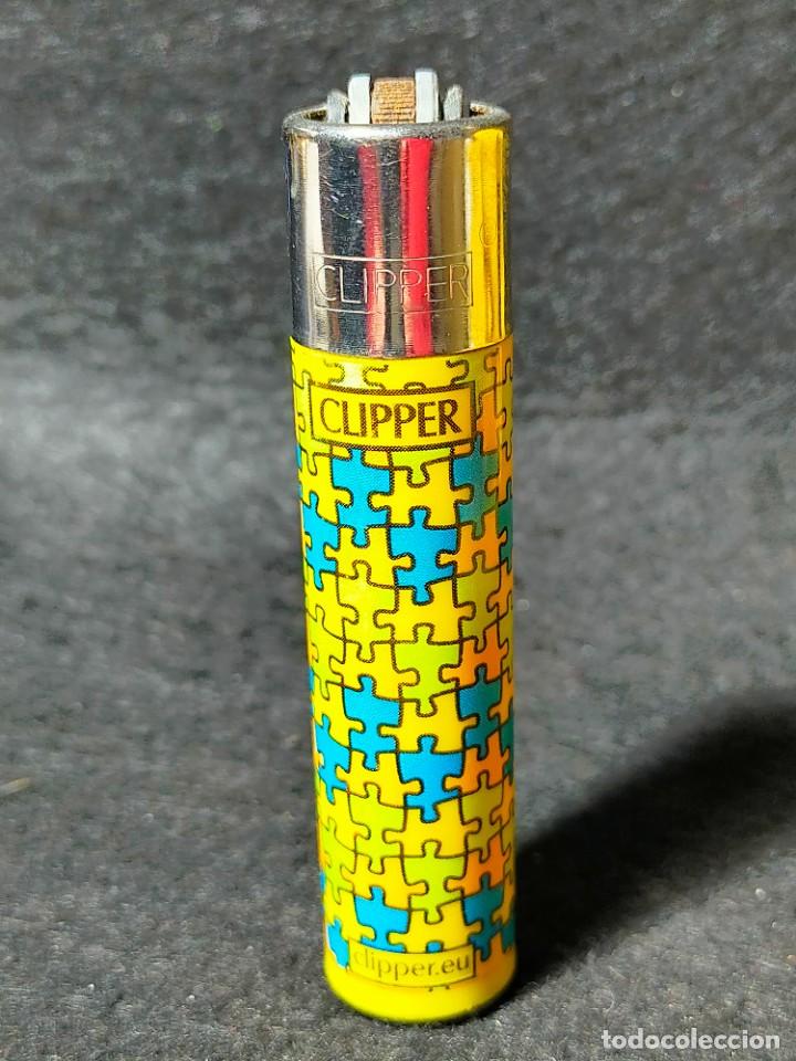 Mecheros: Mechero Clipper Amarillo Serie Puzzle Modelo A - Foto 1