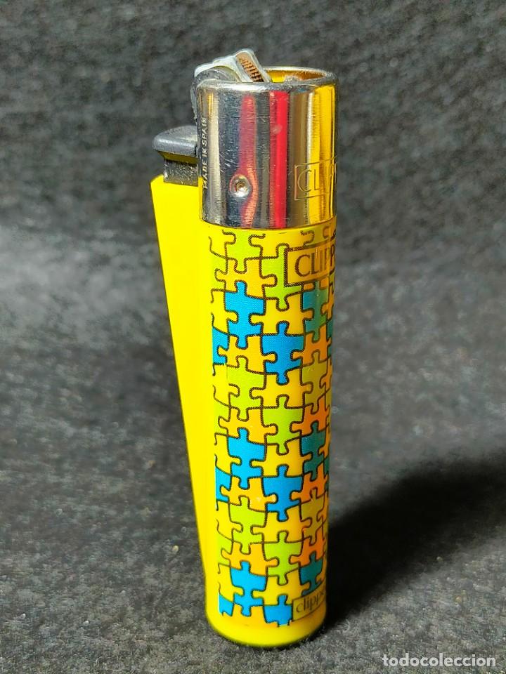 Mecheros: Mechero Clipper Amarillo Serie Puzzle Modelo A - Foto 2