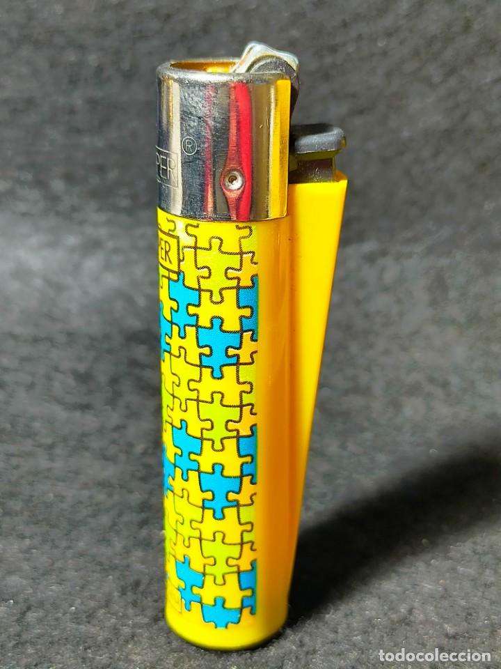 Mecheros: Mechero Clipper Amarillo Serie Puzzle Modelo A - Foto 3