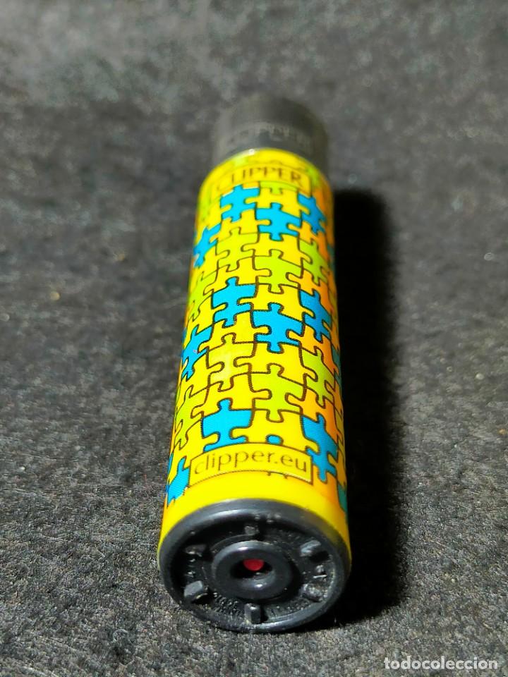 Mecheros: Mechero Clipper Amarillo Serie Puzzle Modelo A - Foto 5