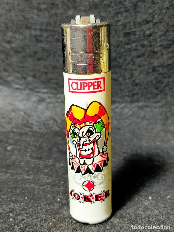 Mecheros: Mechero Clipper Blanco Joker Buf&oacute;n - Foto 1