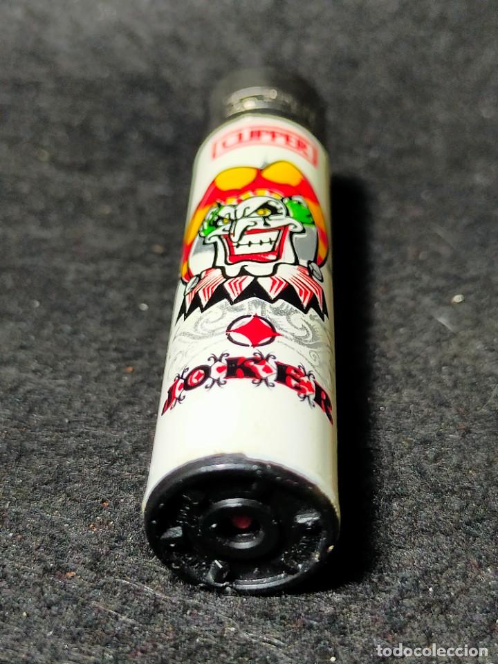 Mecheros: Mechero Clipper Blanco Joker Buf&oacute;n - Foto 5