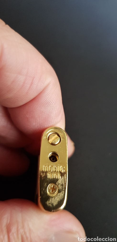 Mecheros: Antiguo mechero chapado Monic Mini electronico - Foto 3