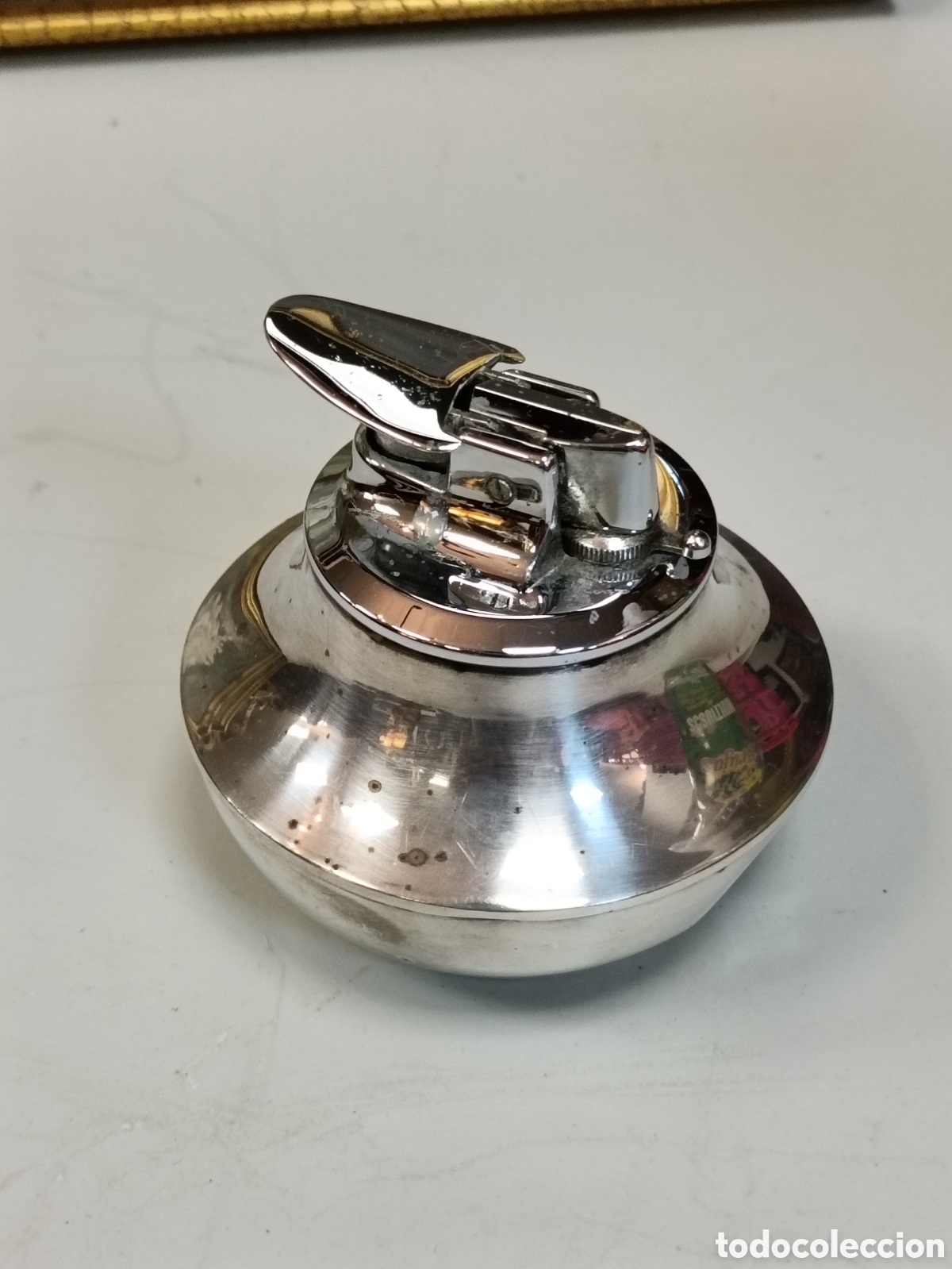Mecheros: MECHERO SOBREMESA BA&Ntilde;O PLATA