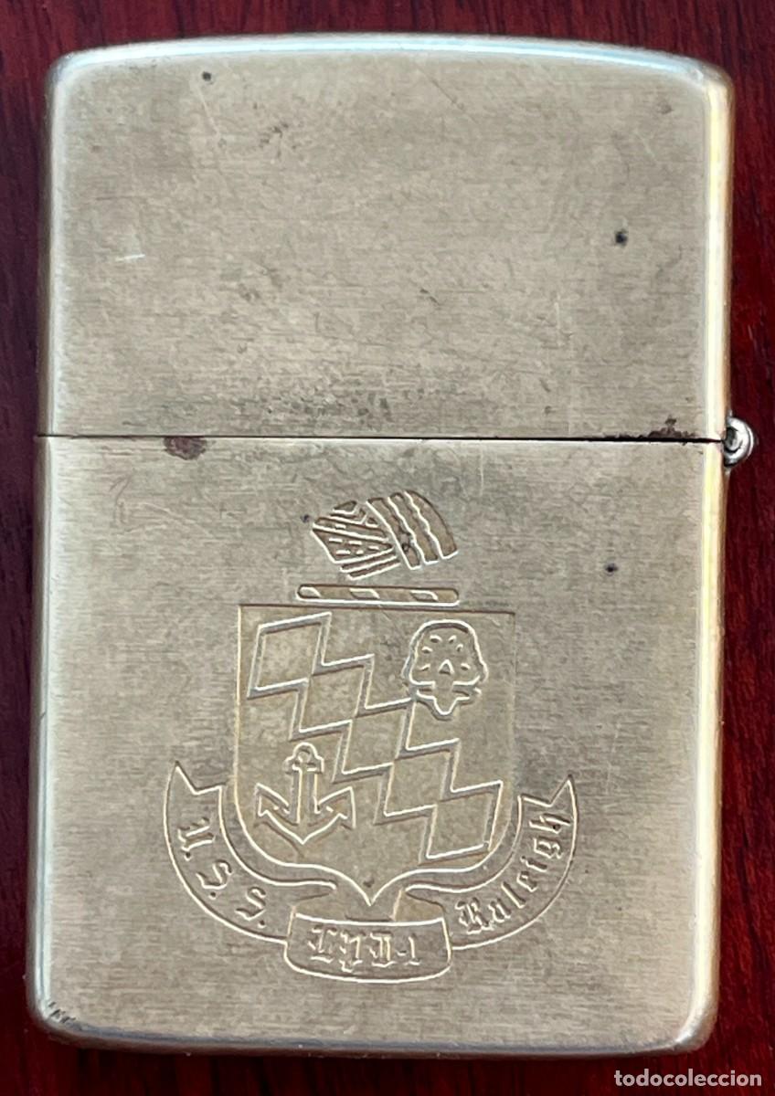 Mecheros: ZIPPO LIGHTER SOLID BRASS, USS. RALEIGH - LPD-1 - Foto 3