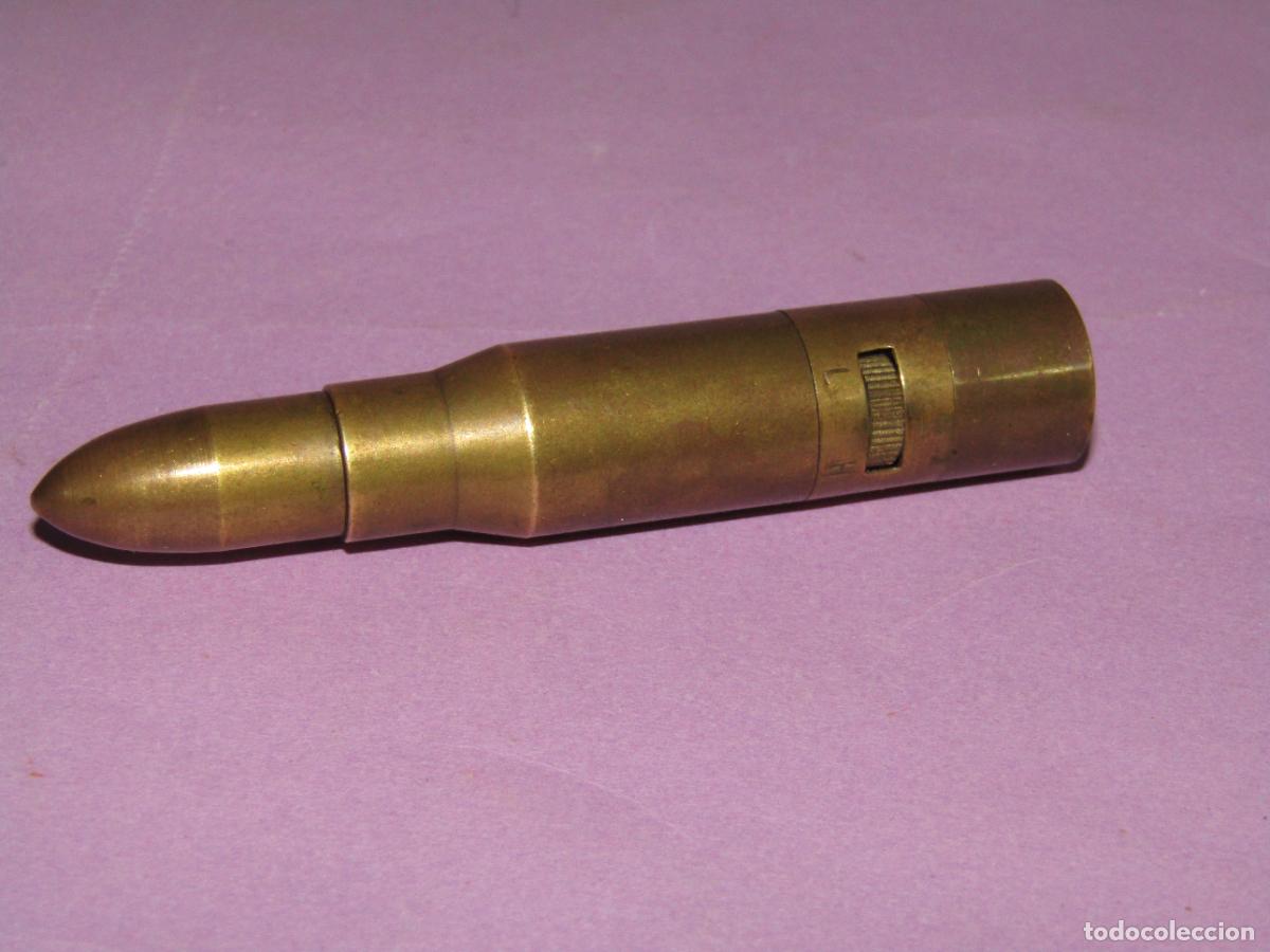 Mecheros: Antiguo Mechero Encendedor con Forma de Bala - Foto 3