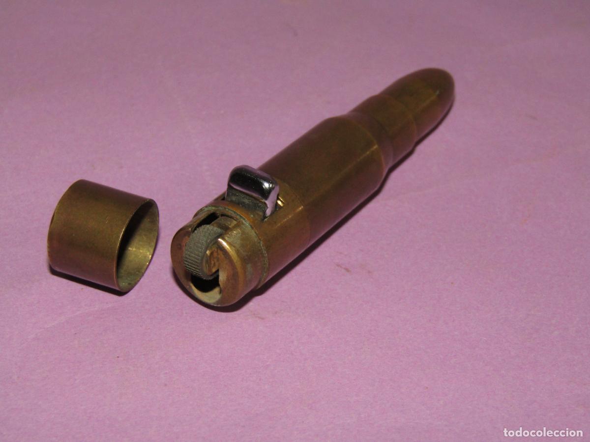 Mecheros: Antiguo Mechero Encendedor con Forma de Bala - Foto 4
