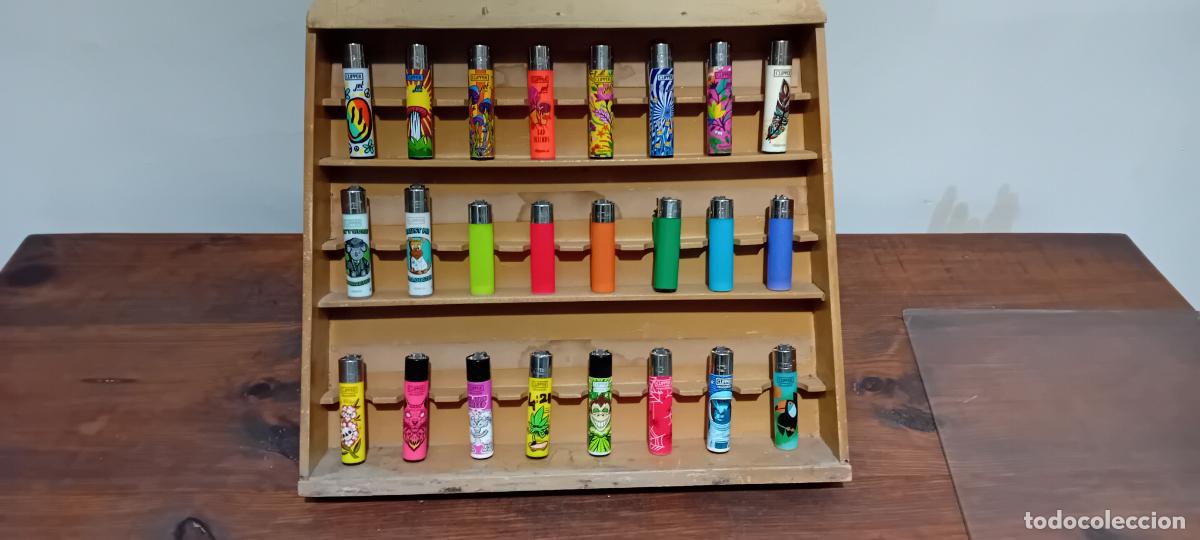 Mecheros: LOTE DE MECHEROS CLIPPER CON VITRINA - Foto 1