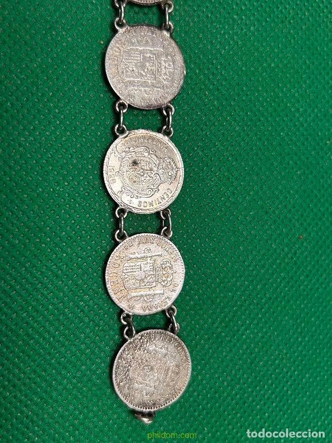 Mecheros: PULSERA DE MONEDAS DE PLATA DE CINQUENTA CENTIMOS - Foto 7