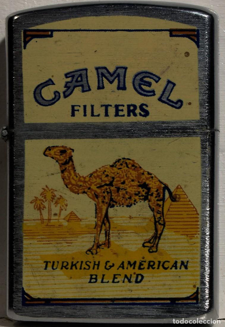 Mecheros: ENCENDEDOR TIPO ZIPPO, GRAFIADO CAMEL - Foto 2
