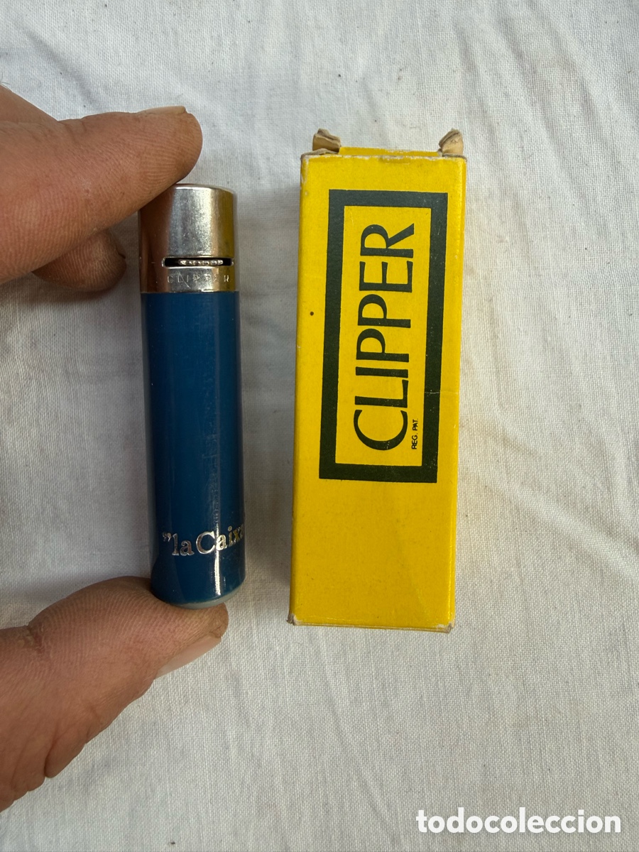 Mecheros: Antiguo mechero Clipper regulable,La Caixa!