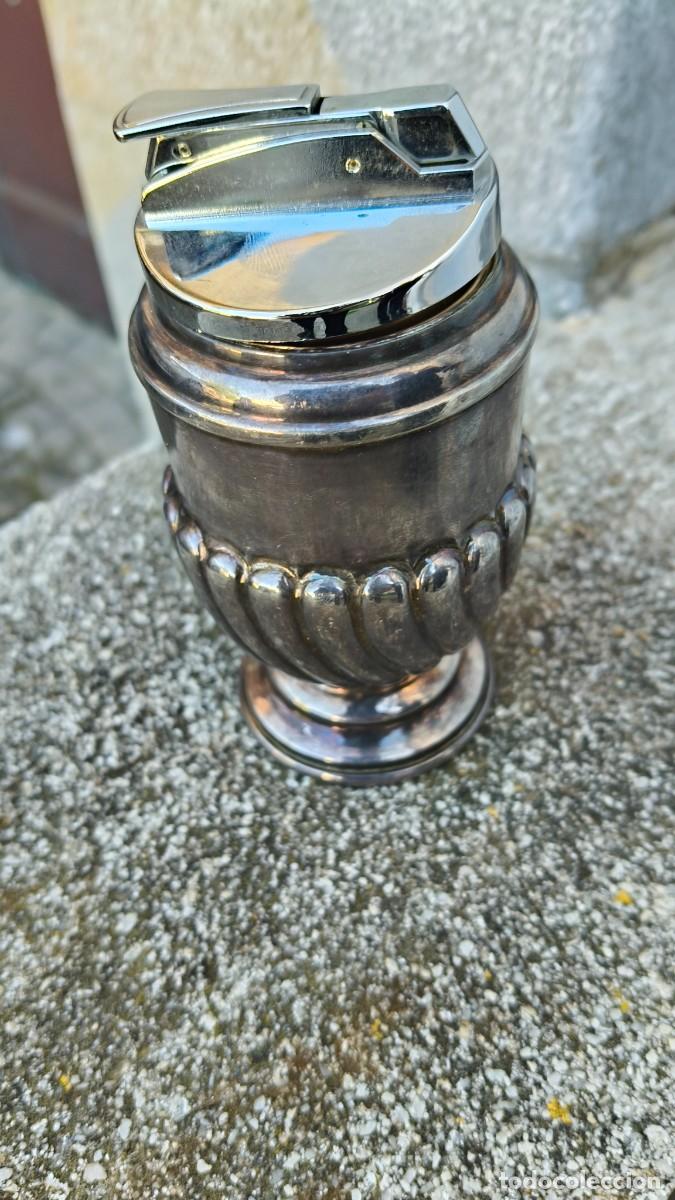 Mecheros: Briquet de table ancien argent - Foto 1