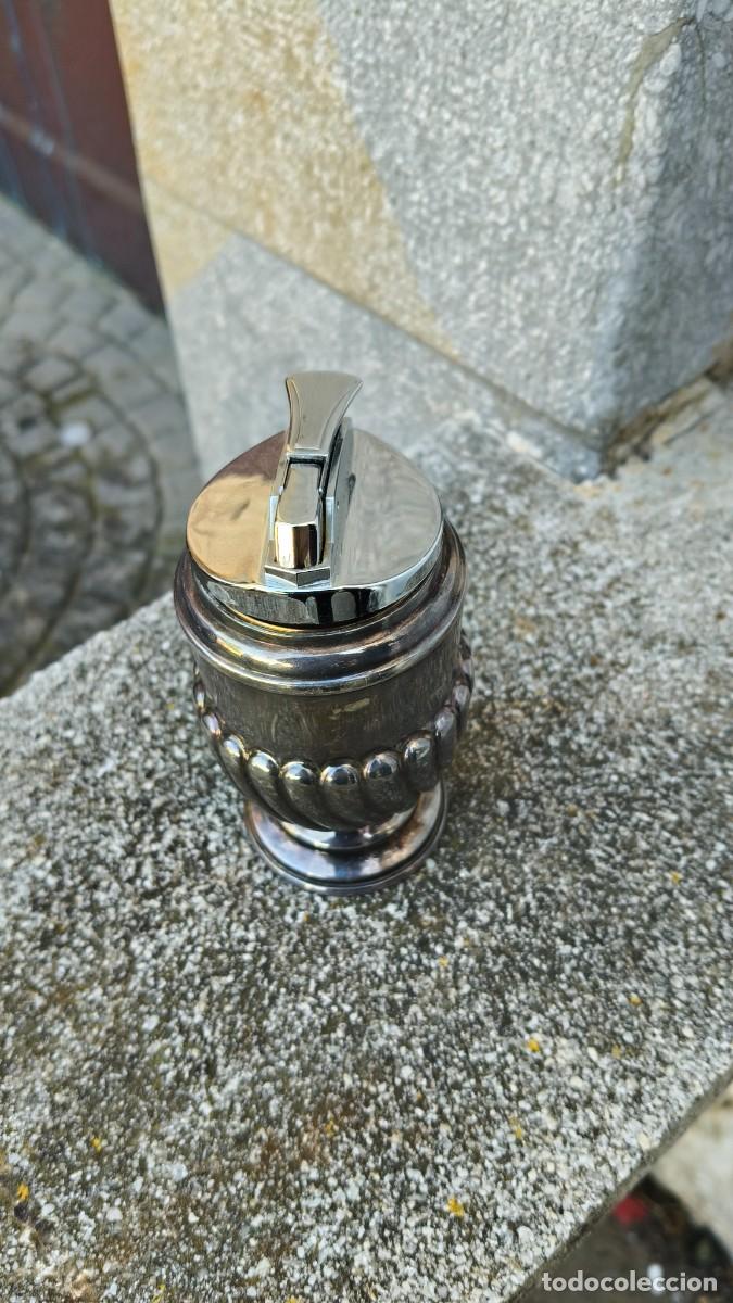 Mecheros: Briquet de table ancien argent - Foto 2
