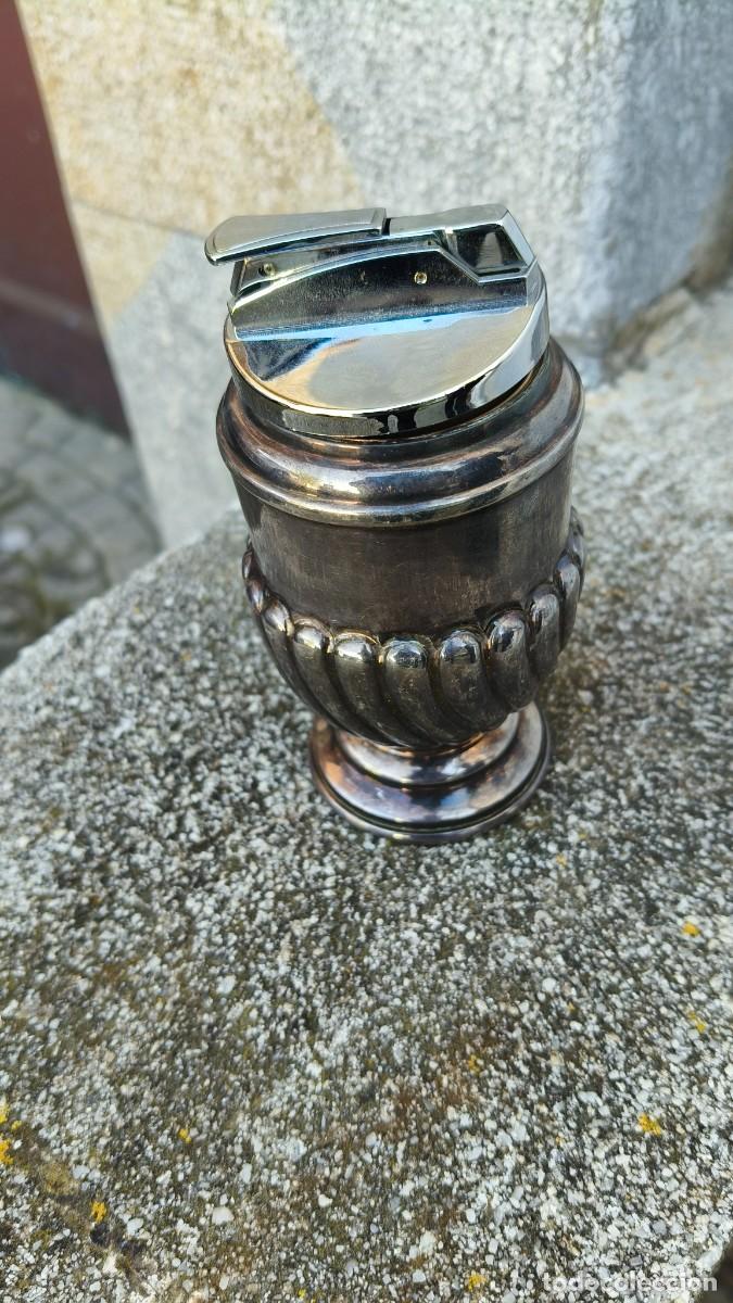 Mecheros: Briquet de table ancien argent - Foto 4