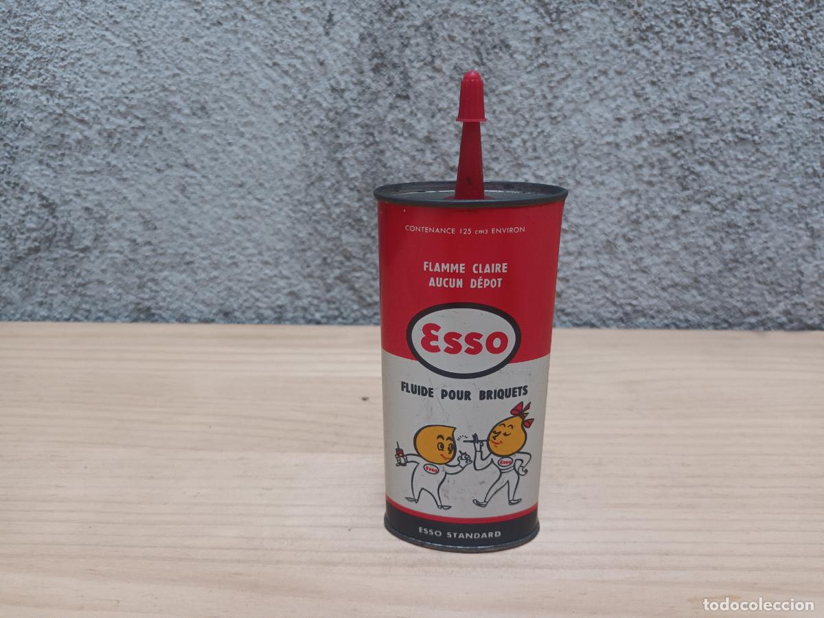 Mecheros: BOTE LATA ESSO LIGHTER FLUIDE BRIQUET GASOLINA,LIGHTER FLUID. MECHERO GOTA ACEITE, DROP OIL