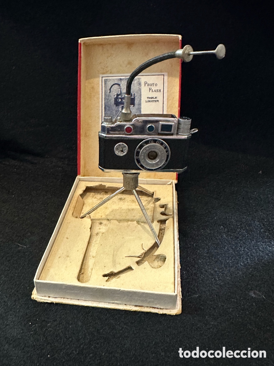 Mecheros: MECHERO CAMARA DE GASOLINA CON SU TRIPODE Y DISPARADOR , MARCA JAPONESA PHOTO-FLASH DE LOS A&Ntilde;OS 60
